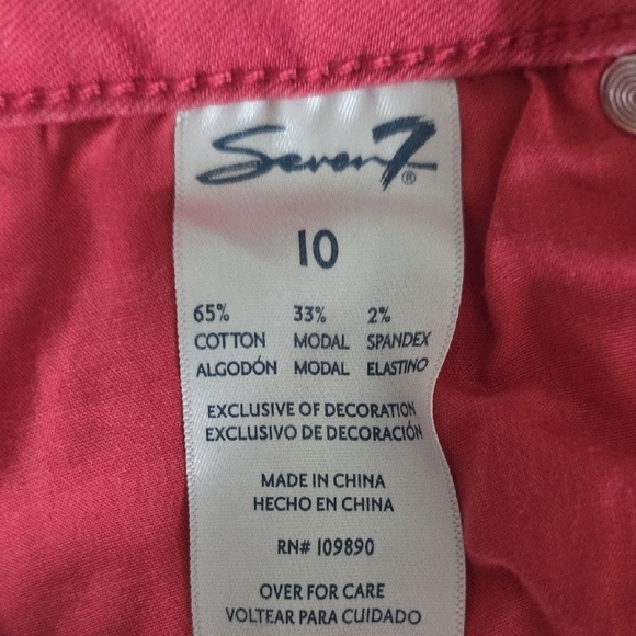 Seven7 Pink Jean Shorts with Cuffed Hems - Picture 5 of 6